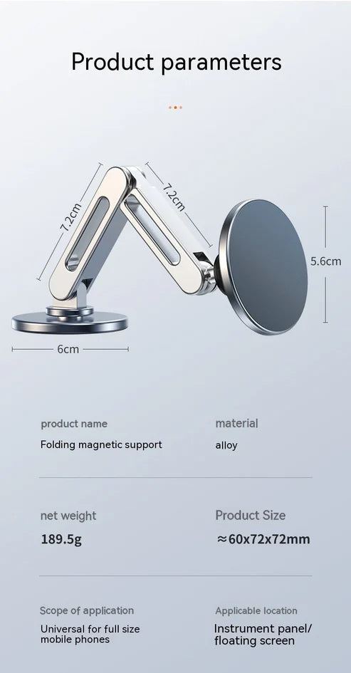 Magnetic Car Phone Holder Hanging Screen Car 360 Degree Rotating Metal Aluminum Alloy